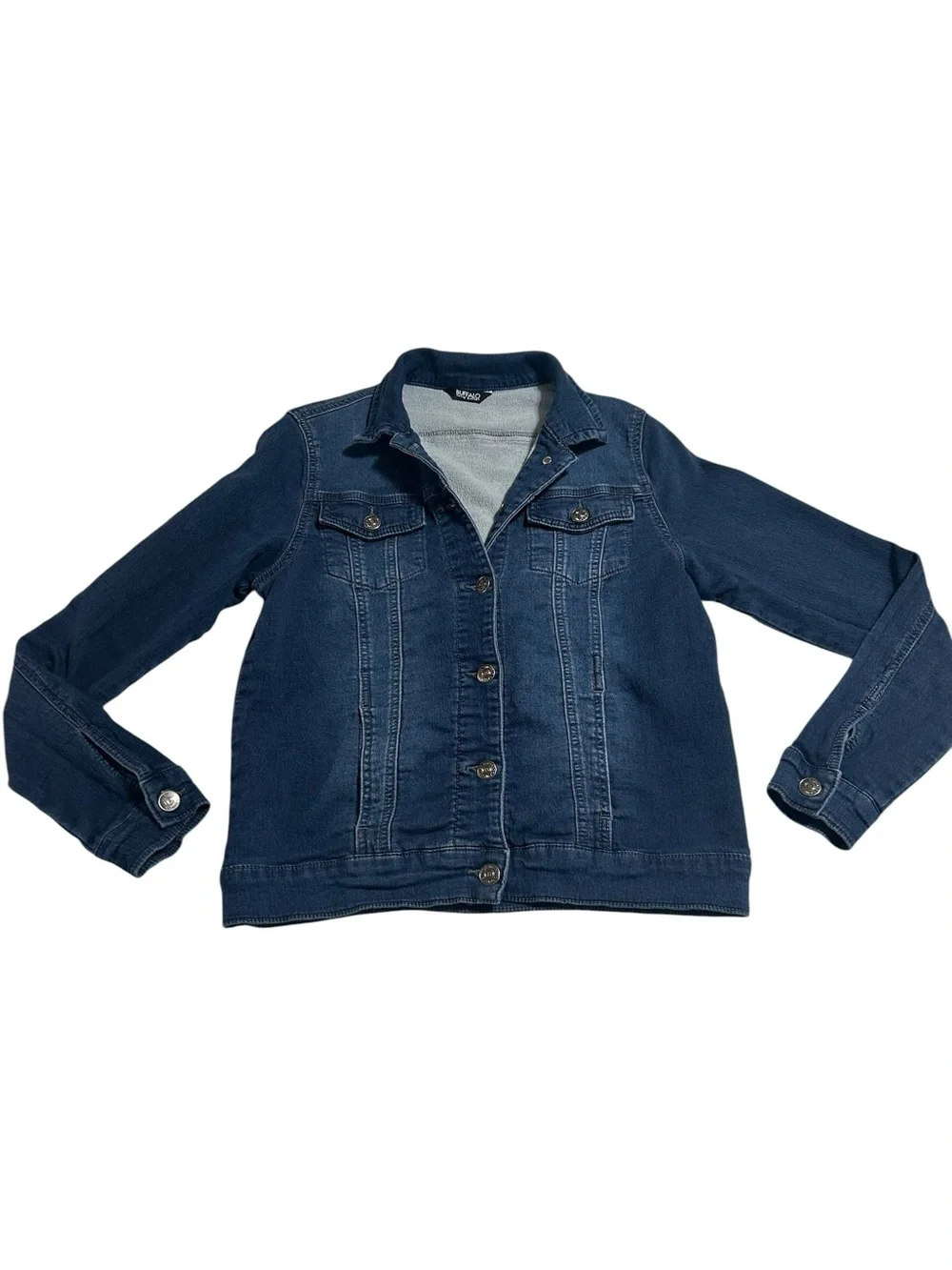 Buffalo David Bitton Stretch Denim Jacket Small Dark Wash Western Trucker